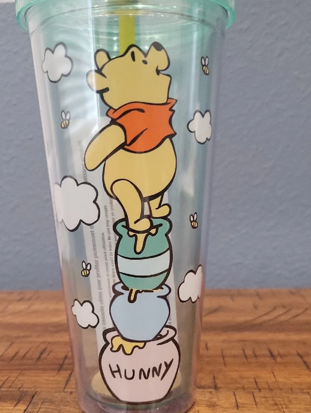 Disney Winnie the Pooh Hunny Pot Carnival Cup With Lid and Straw | Hold 24 Ounce